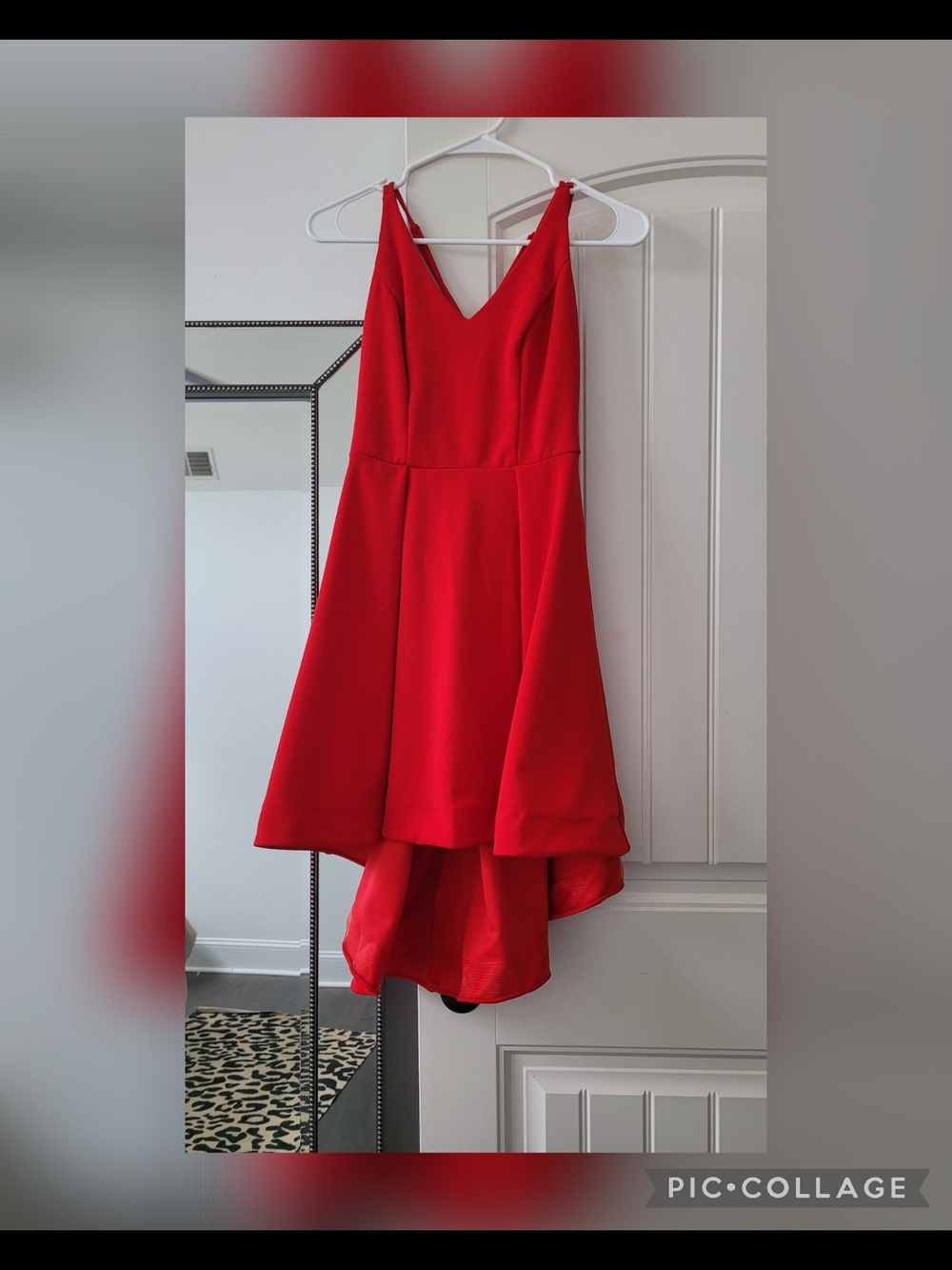 B Darlin Red V-Neck High-Low Cocktail Dress